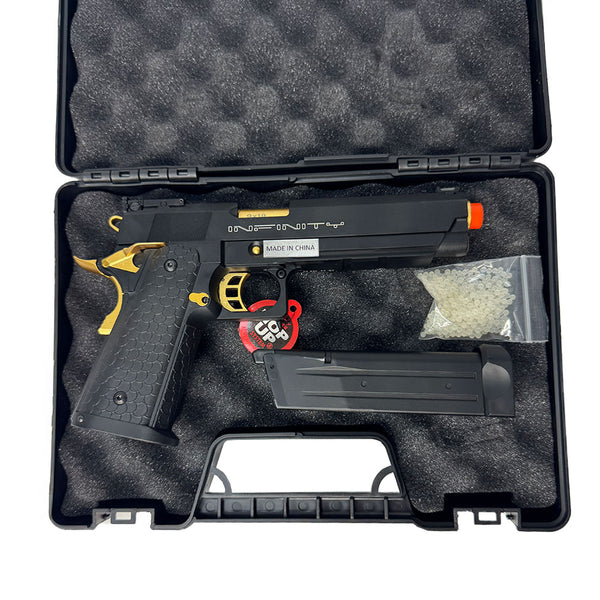 Double bell Hi-Capa 5.1 Infinity Black and Gold Gel Blaster Gas Powered