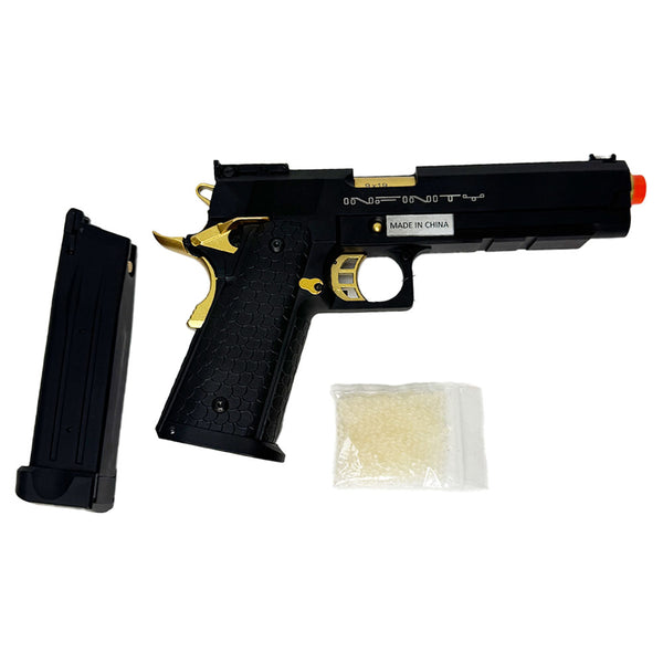 Double bell Hi-Capa 5.1 Infinity Black and Gold Gel Blaster Gas Powered