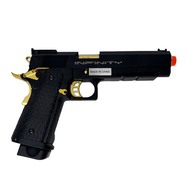 Double bell Hi-Capa 5.1 Infinity Black and Gold Gel Blaster Gas Powered