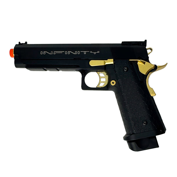Double bell Hi-Capa 5.1 Infinity Black and Gold Gel Blaster Gas Powered