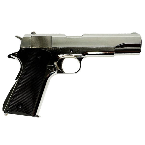 GOLDEN EAGLE 3305SV GM1911 GEL BLASTER GREEN GAS POWERED GAS BLOWBACK (Chrome)
