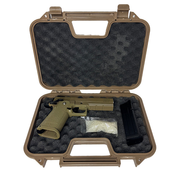 GOLDEN EAGLE 3303T REPLIQUE PISTOLET BILLE OPS M.RP HI-CAPA 4.3 GAS/CO2 POWERED BLOWBACK FULL METAL GEL BLASTER(Colour: Tan)
