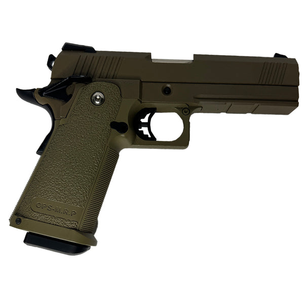 GOLDEN EAGLE 3303T REPLIQUE PISTOLET BILLE OPS M.RP HI-CAPA 4.3 GAS/CO2 POWERED BLOWBACK FULL METAL GEL BLASTER(Colour: Tan)
