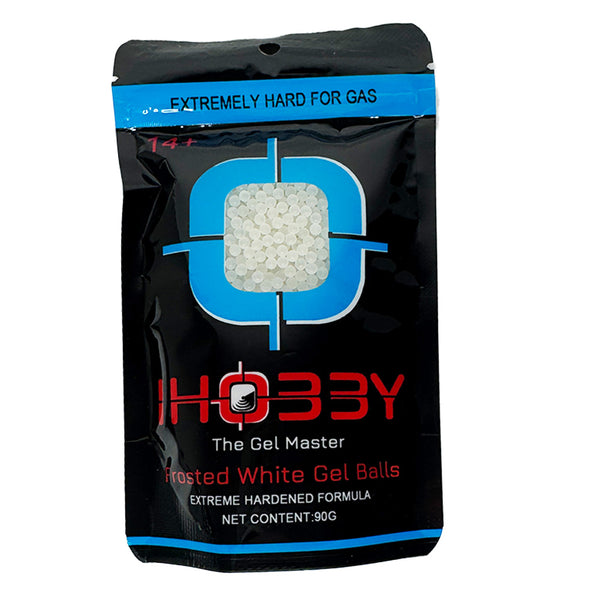 Frosted White Gel Balls – Blue Pack (Hardened for Gas-Powered Gel Blasters)