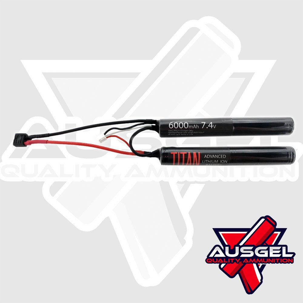 TITAN 6000mAh 7.4v Nunchuck T-Plug Deans Battery